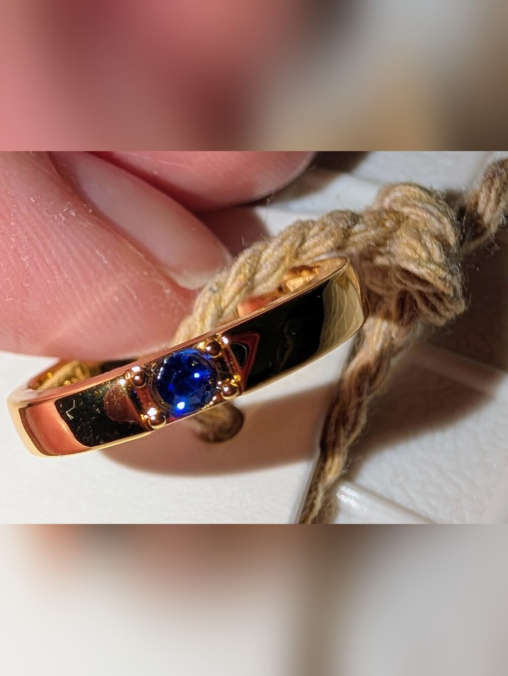 Mint and Lily Stackable Birthstone Band Ring Gold Sapphire Size 6 NWT